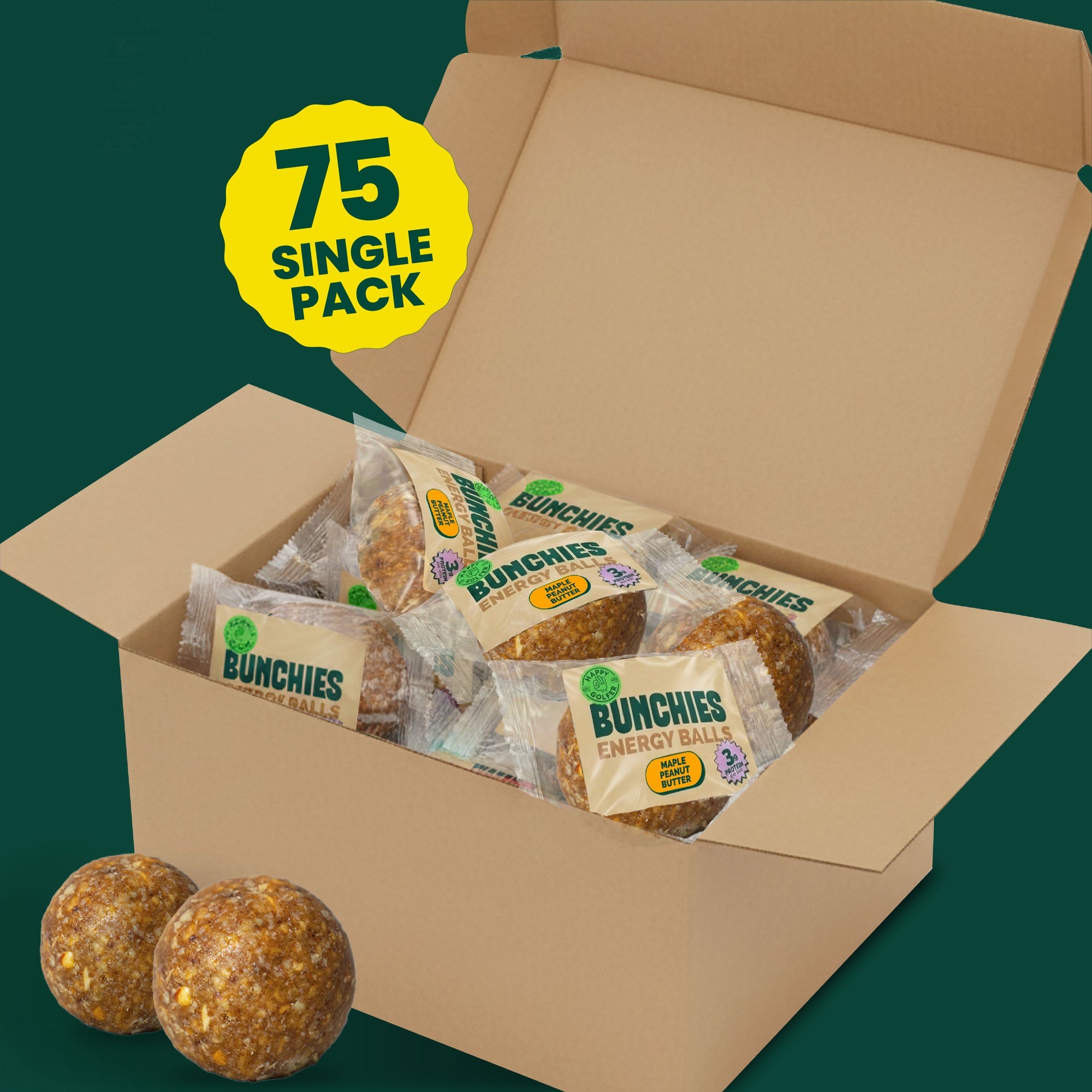 WHOLESALE BULK 75pk / BUNCHIES Energy Balls – Maple Peanut Butter
