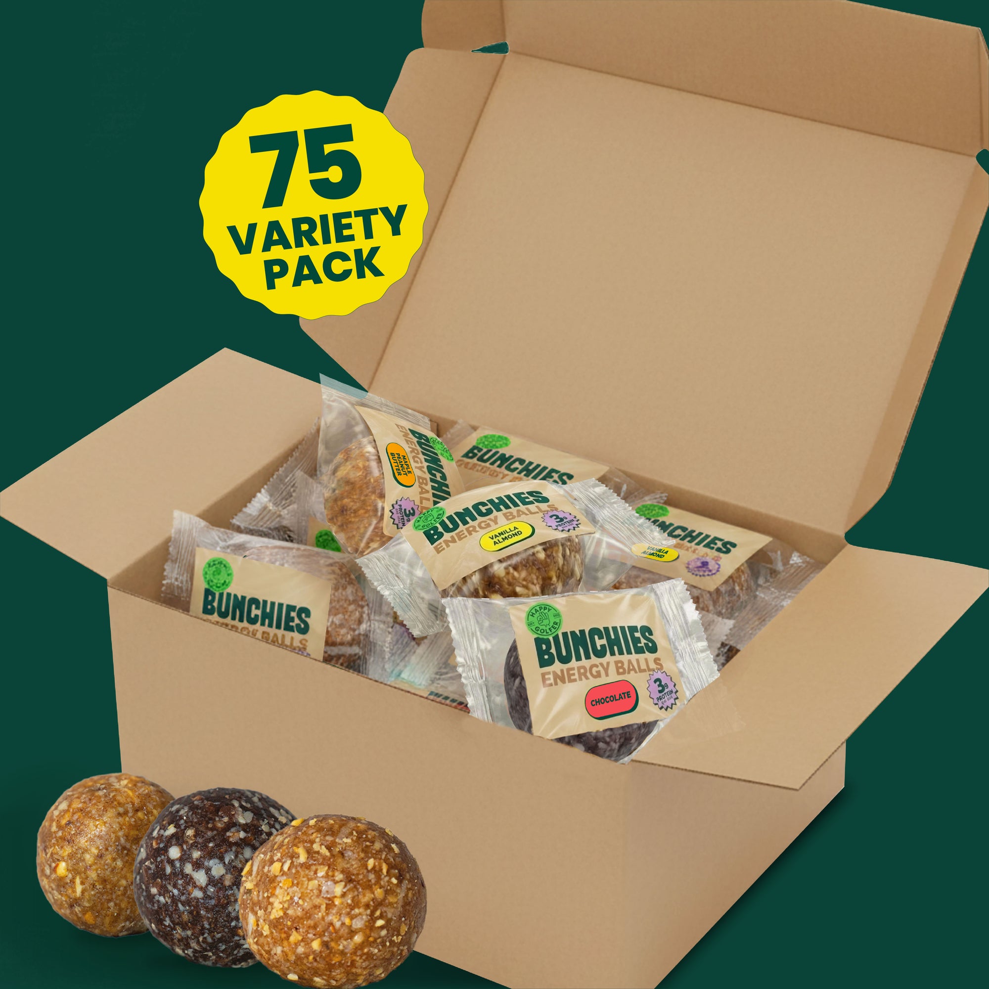 WHOLESALE BULK 75pk / BUNCHIES Energy Balls – Mixed Variety