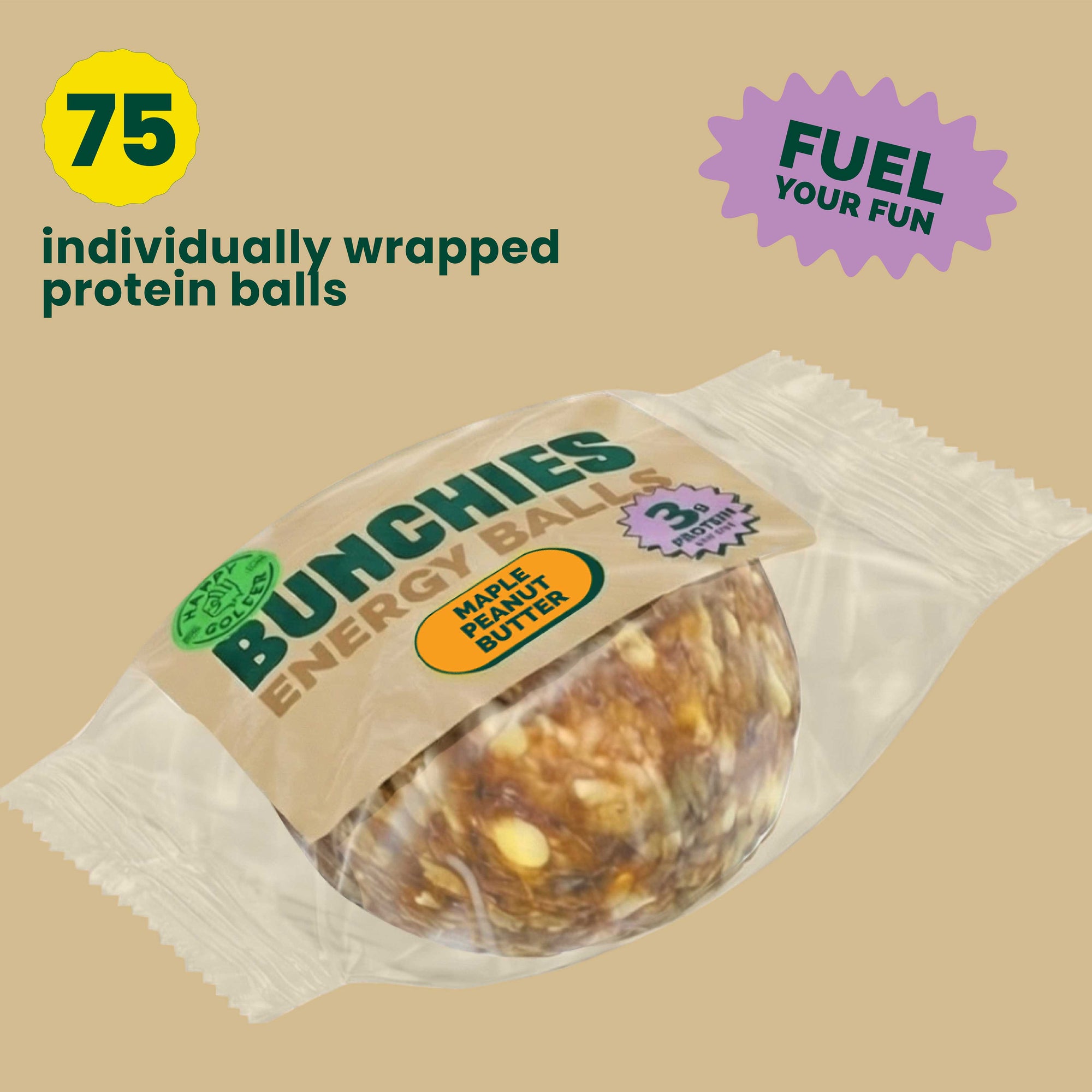 WHOLESALE BULK 75pk / BUNCHIES Energy Balls – Maple Peanut Butter